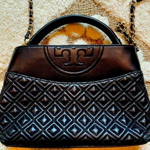 Tory Burch quilted black leather crossbody
